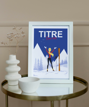 Mon affiche personnalisée - Skieuse de dos par Raphael Delerue