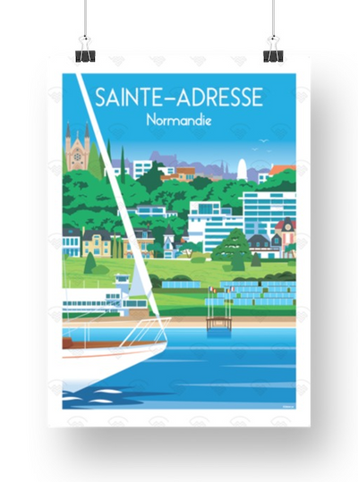 Affiche Normandie - Sainte-Adresse de Raphaël Delerue