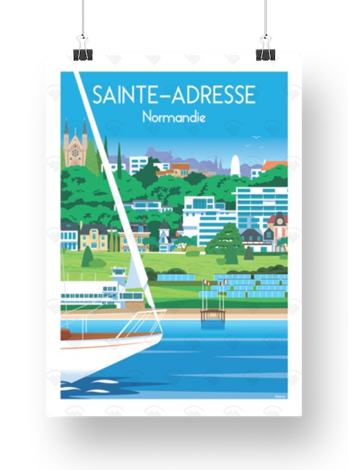 Affiche Normandie - Sainte-Adresse de Raphaël Delerue