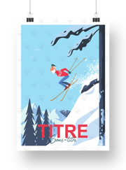 Mon affiche personnalisée - Skieur de Raphael Delerue