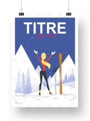 Mon affiche personnalisée - Skieuse de dos par Raphael Delerue