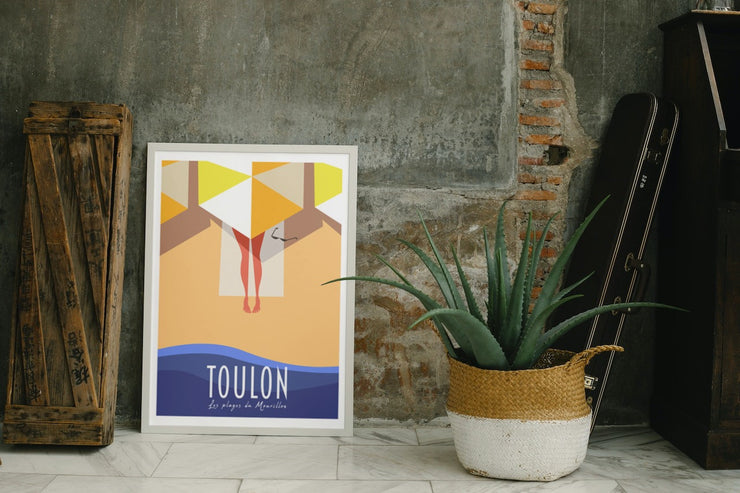 Affiche Toulon - Les plages du Mourillon par Gary Godel