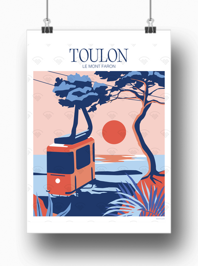 Affiche Toulon - Le Mont Faront jour par Pauline Grafik