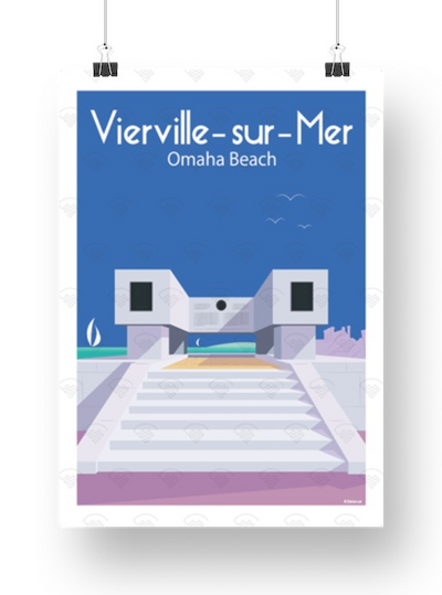 Affiche Normandie - Vierville-sur-mer de Raphaël Delerue