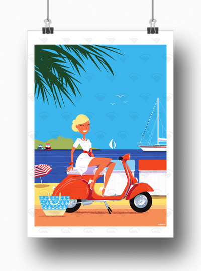 Affiche balade en scooter de Raphaël Delerue