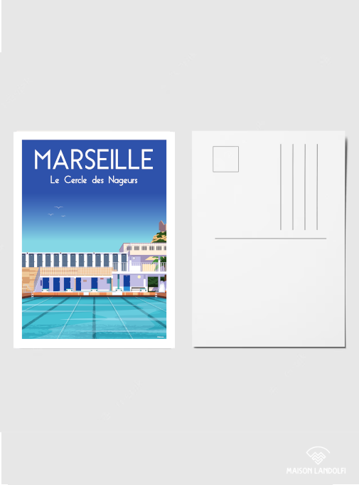 Carte postale Marseille - Le Cercle des Nageurs par Raphael Delerue