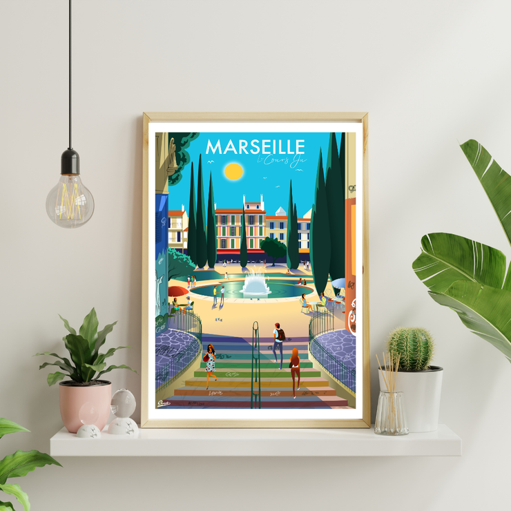 Affiche Marseille - Le Cours Ju par Damien Clavé / Edition Limitée