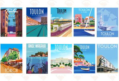 Lot 10 cartes postales Toulon