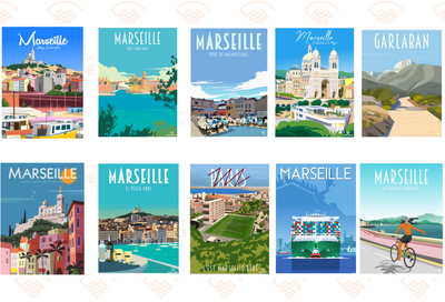 Lot 10 cartes postales Marseille