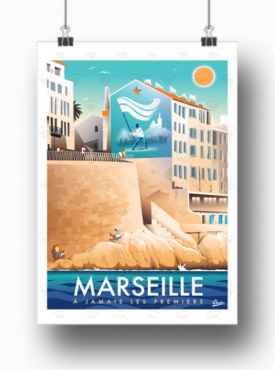 Affiche Marseille - A jamais les premiers par Damien Clavé / Edition Limitée