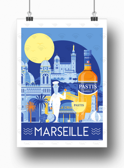 Affiche Marseille - Panorama par Raphael Delerue