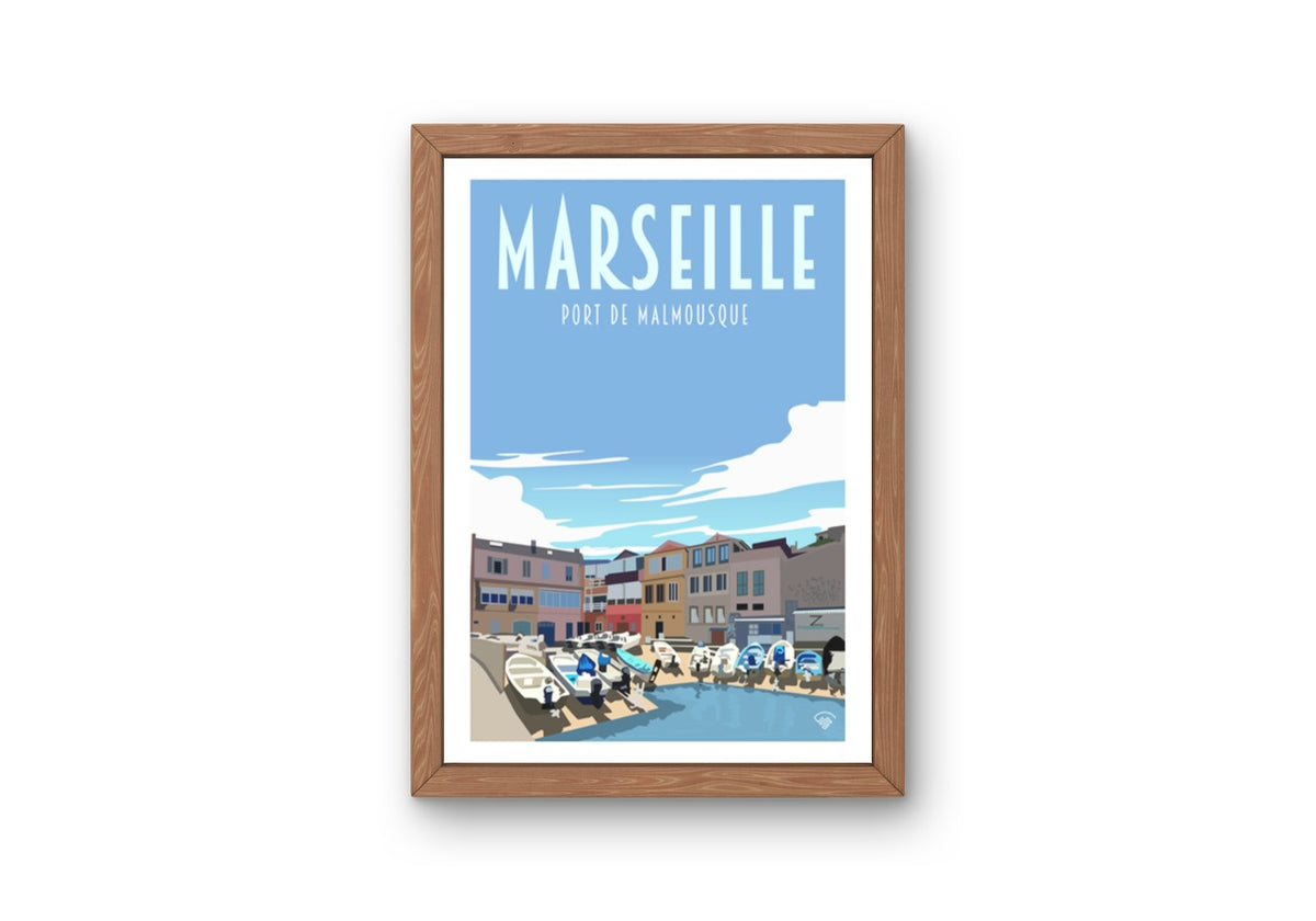 Affiche Marseille - Port de Malmousque