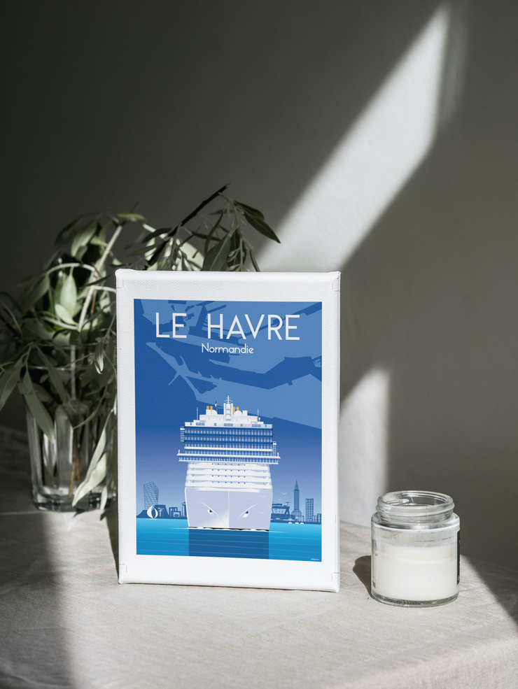 Affiche Normandie - Le Havre Bateau croisière de Raphaël Delerue