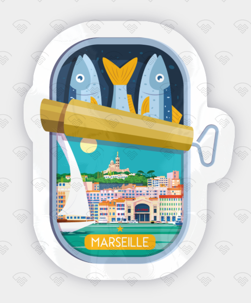 Sticker - Marseille boite de sardines par Raphael Delerue