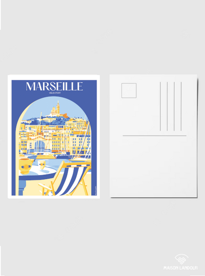 Carte postale Marseille - Vieux port par Pauline Grafik