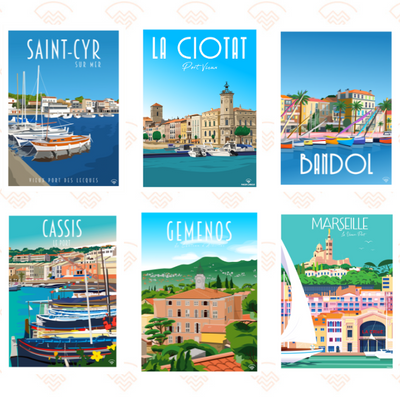 Lot 6 cartes postales du sud