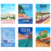 Lot 6 cartes postales Toulon