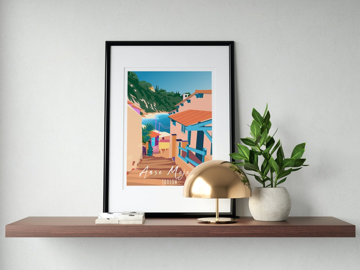 Affiche Toulon - Anse Méjean Escalier