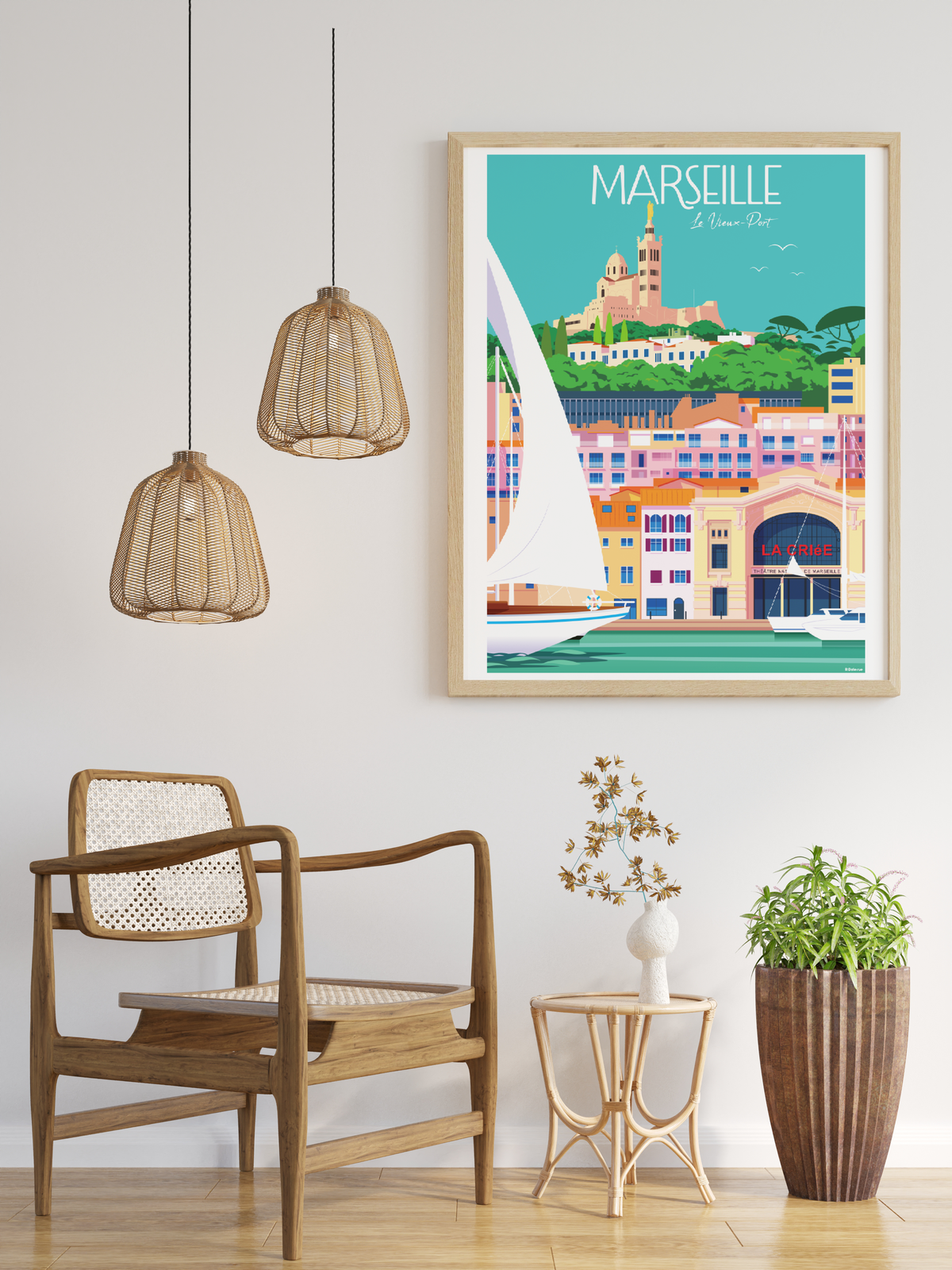 Affiche Marseille - Le vieux port de Raphael Delerue