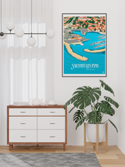 Affiche Sausset-Les-Pins - Vue du ciel