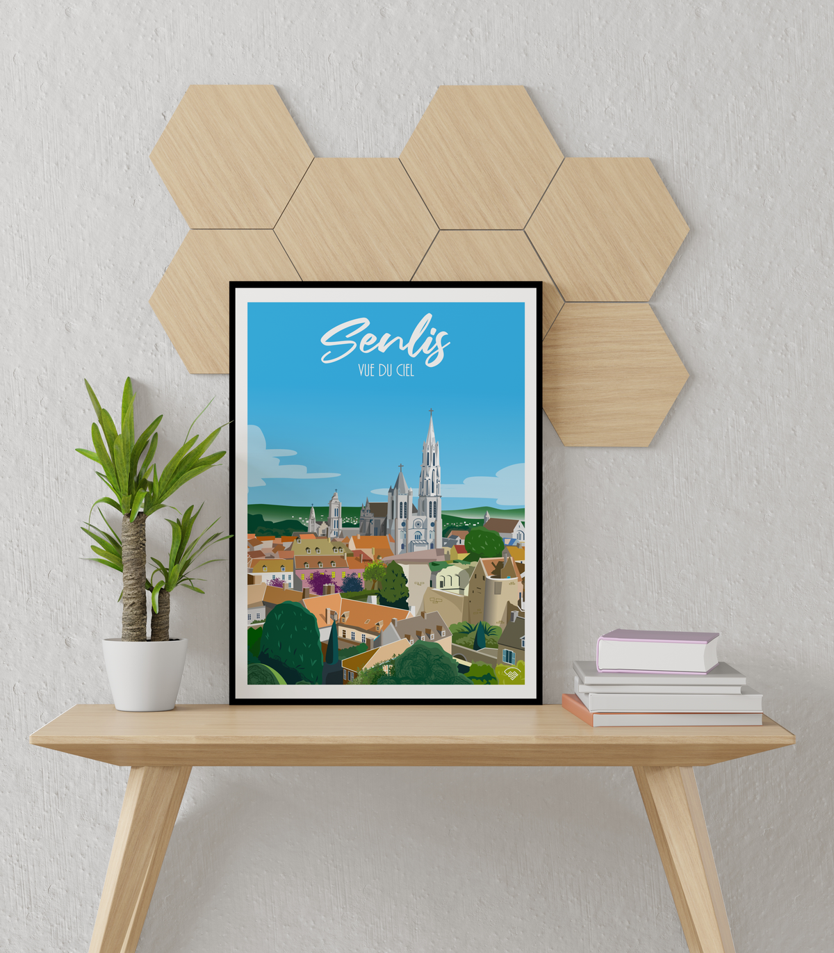 Affiche Senlis - Vue du ciel