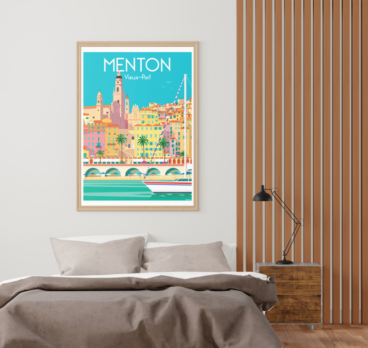 Affiche Menton - Vieux port de Raphael Delerue