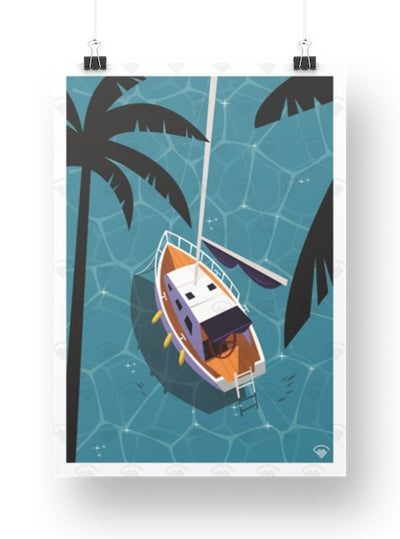 Mon affiche personnalisée - Le voilier par Gary Godel