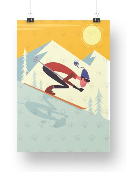 Mon affiche personnalisée - Le skieur par Gary Godel