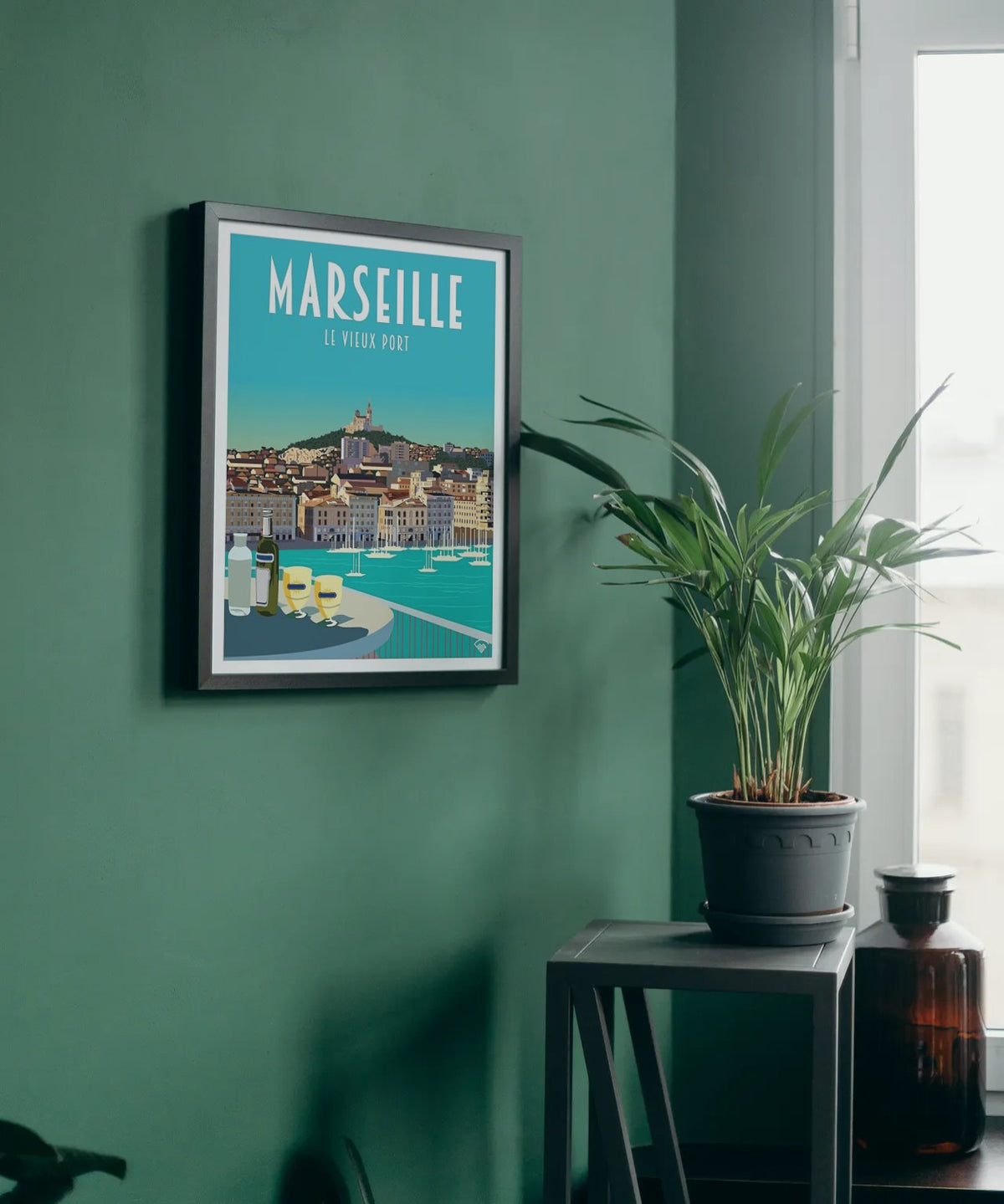 Affiche Marseille - Terrasse Vieux Port