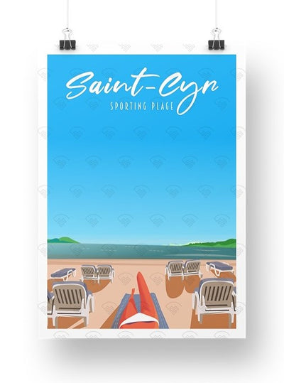 Affiche Saint-Cyr sur Mer - Plage des Lecques