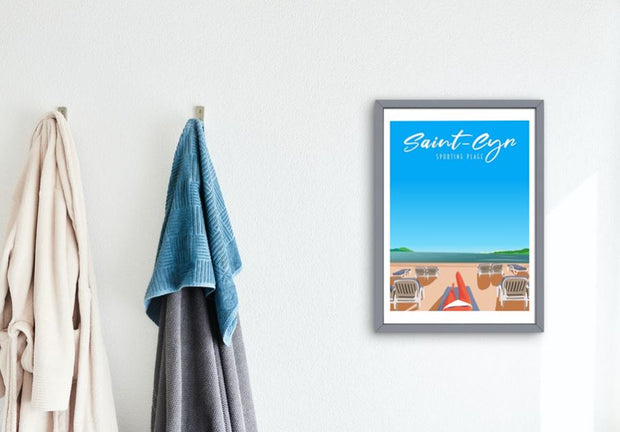 Affiche Saint-Cyr sur Mer - Plage des Lecques